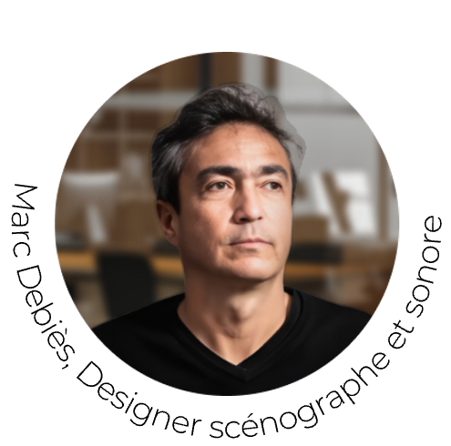 Marc Debiès, Designer et scénographe sonores Photographie de Marc Debiès au Lunch&Learn épidode 18 de notre ARCH.TALKS