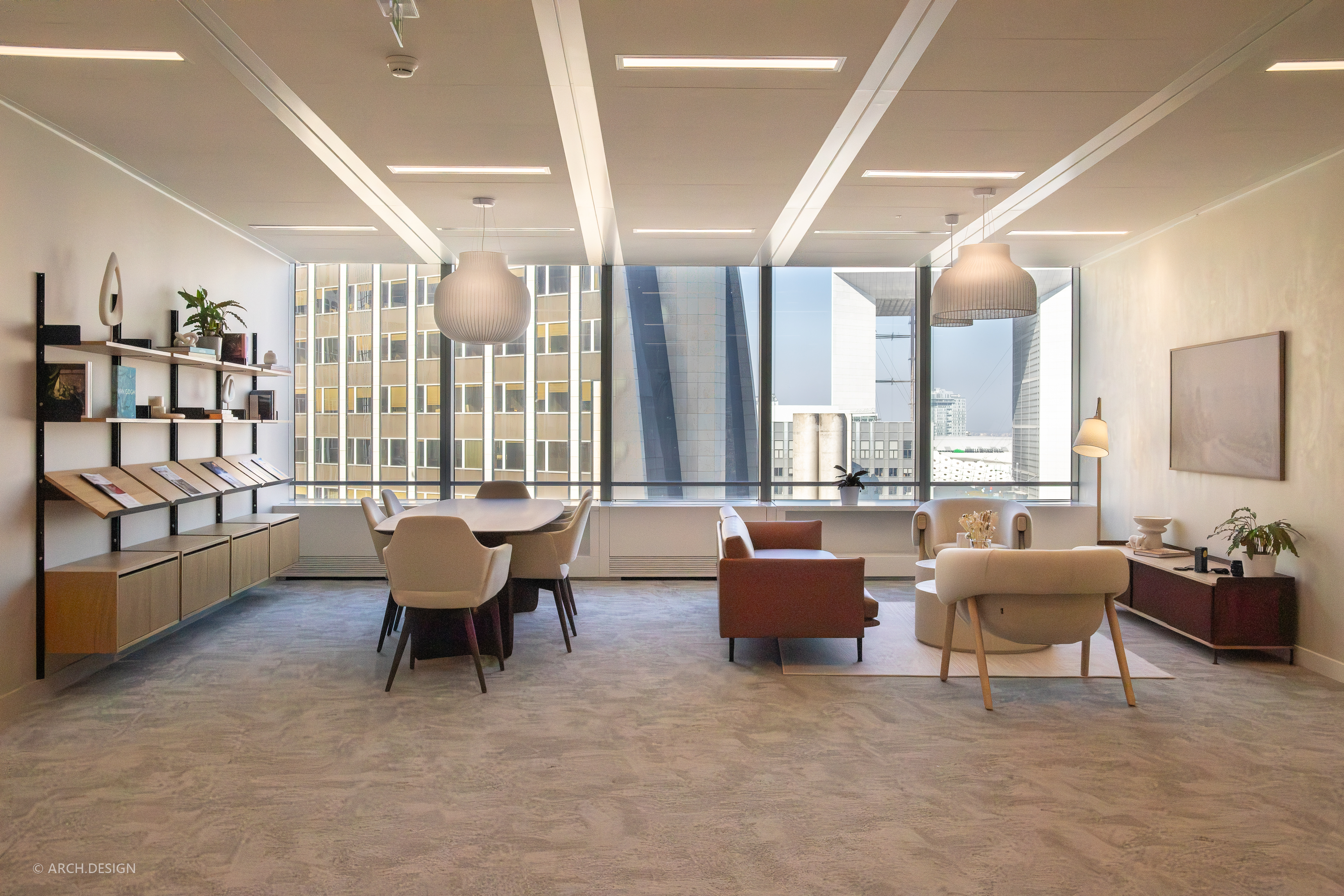Stelliant espace accueil de ce nouveau siège fédérateur, tour Légende à Paris La Défense